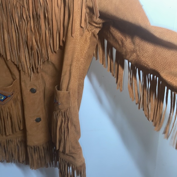 LEW MAGRAM Western Embroidered sz Large Fringe Jacket - Picture 4 of 10